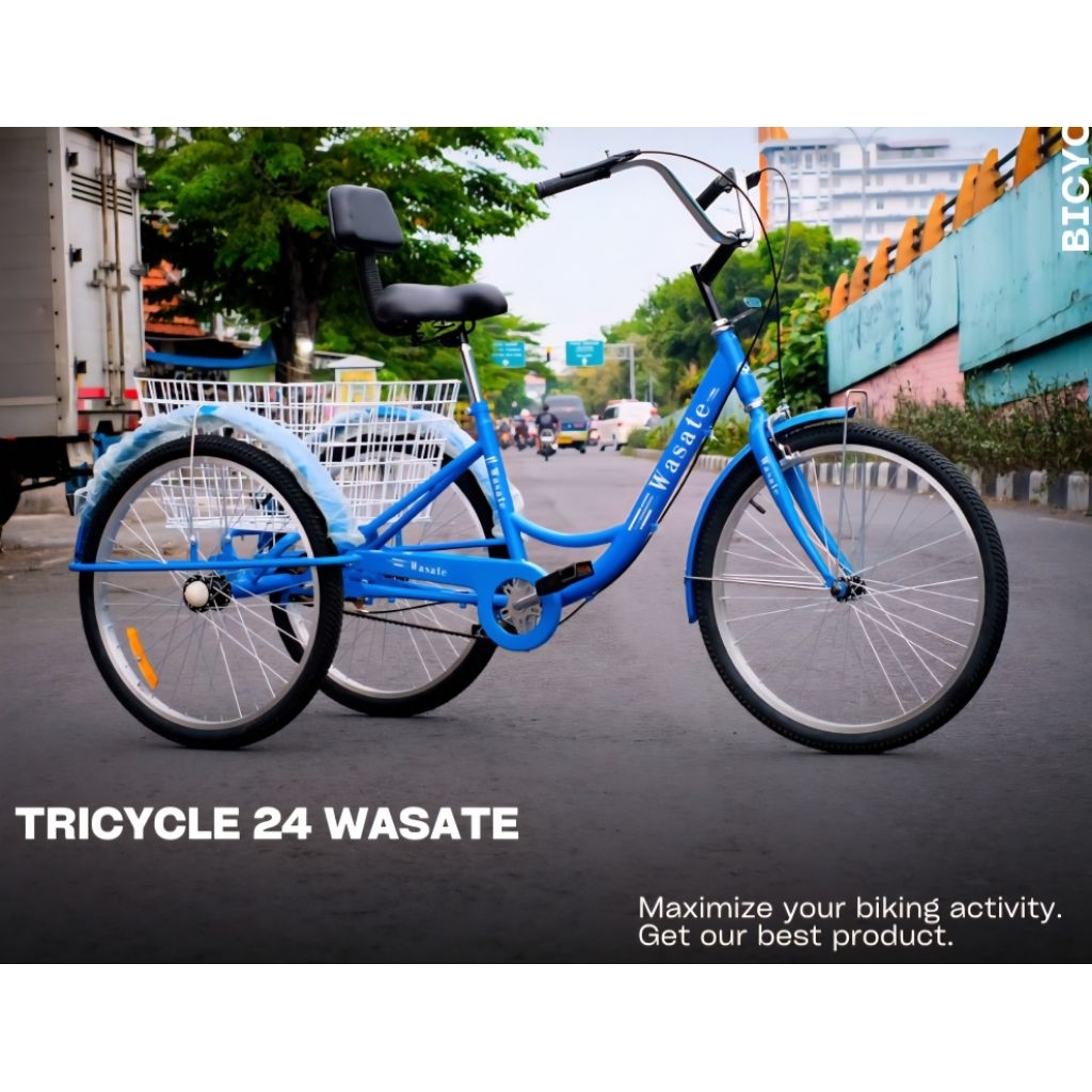 Sepeda roda tiga Wasate remaja dewasa size 20 24 single speed