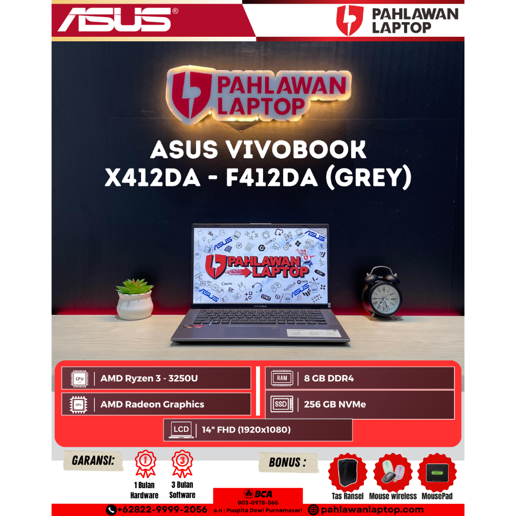 Laptop Asus VivoBook X412DA AMD Ryzen 3-3000 Series/8/256