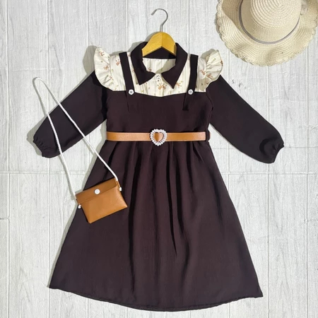 Gamis Anak Perempuan Free Sabuk  Dan Tas Pakaian Muslim Anak Perempuan Lebaran Dress Lengan Panjang