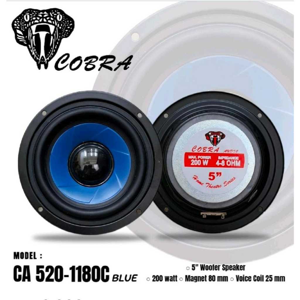 speaker woofer cobra 5 inch 200 watt 4-8 ohm