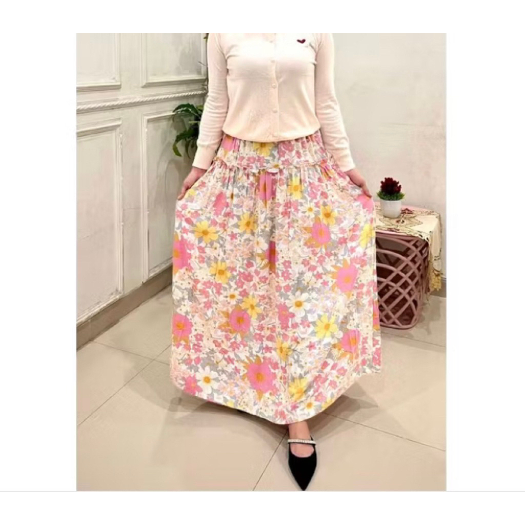 ROK MOTIF BUNGA BKK | ROK KATUN RAYON PREMIUM MOTIF