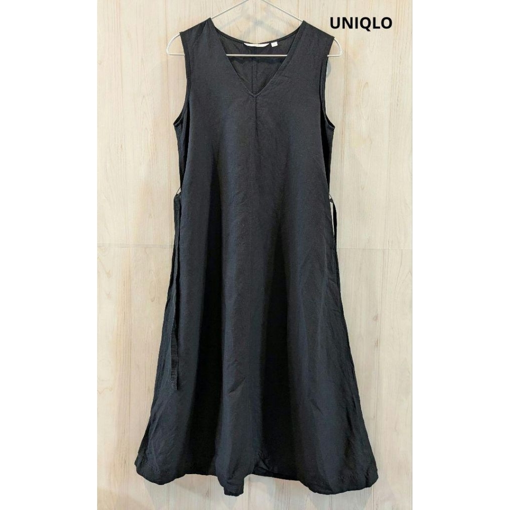 Overall Dress Kutung Katun Linen Uniqlo S