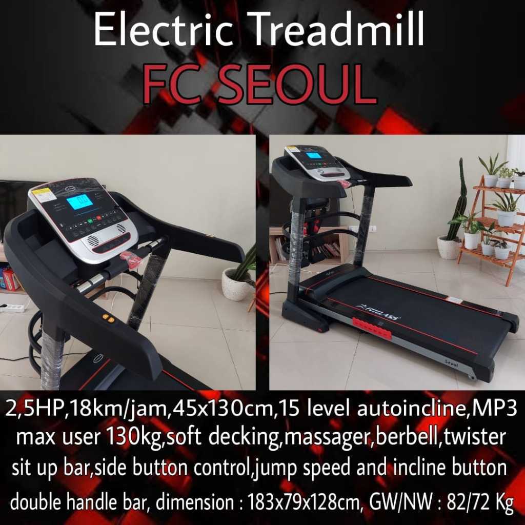 Treadmill Elektrik Lipat FC Osaka, Hibiki, Seoul, Jeju Alat Fitness Treadmill Portable, Low Watt, &