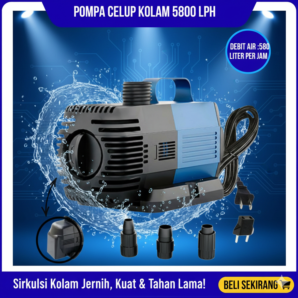 Pompa Sirkulasi Aquarium Pompa filtrasi  38 Wat SOBO 5800L/H Pompa Kolam Tenaga Besar
