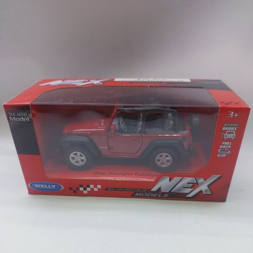 MOBIL BESI WELLY 1:32 BISA BUKA PINTU ATAP TERBUKA JEEP WRANGLER RUBICON