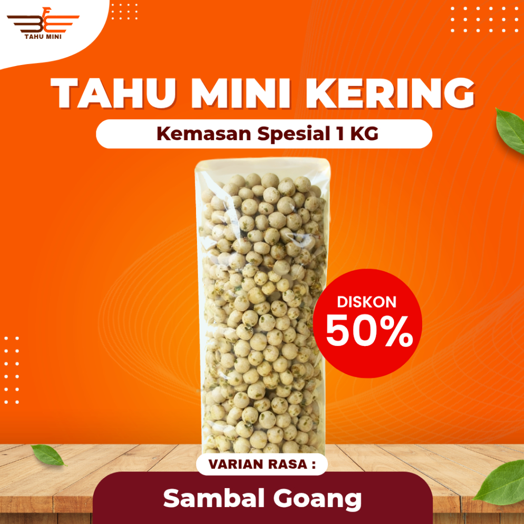 PROMO SPESIAL Tahu Bulat Mini Kering Sambal Goang 1000 Gram (1KG) Pedas Manis Gurih