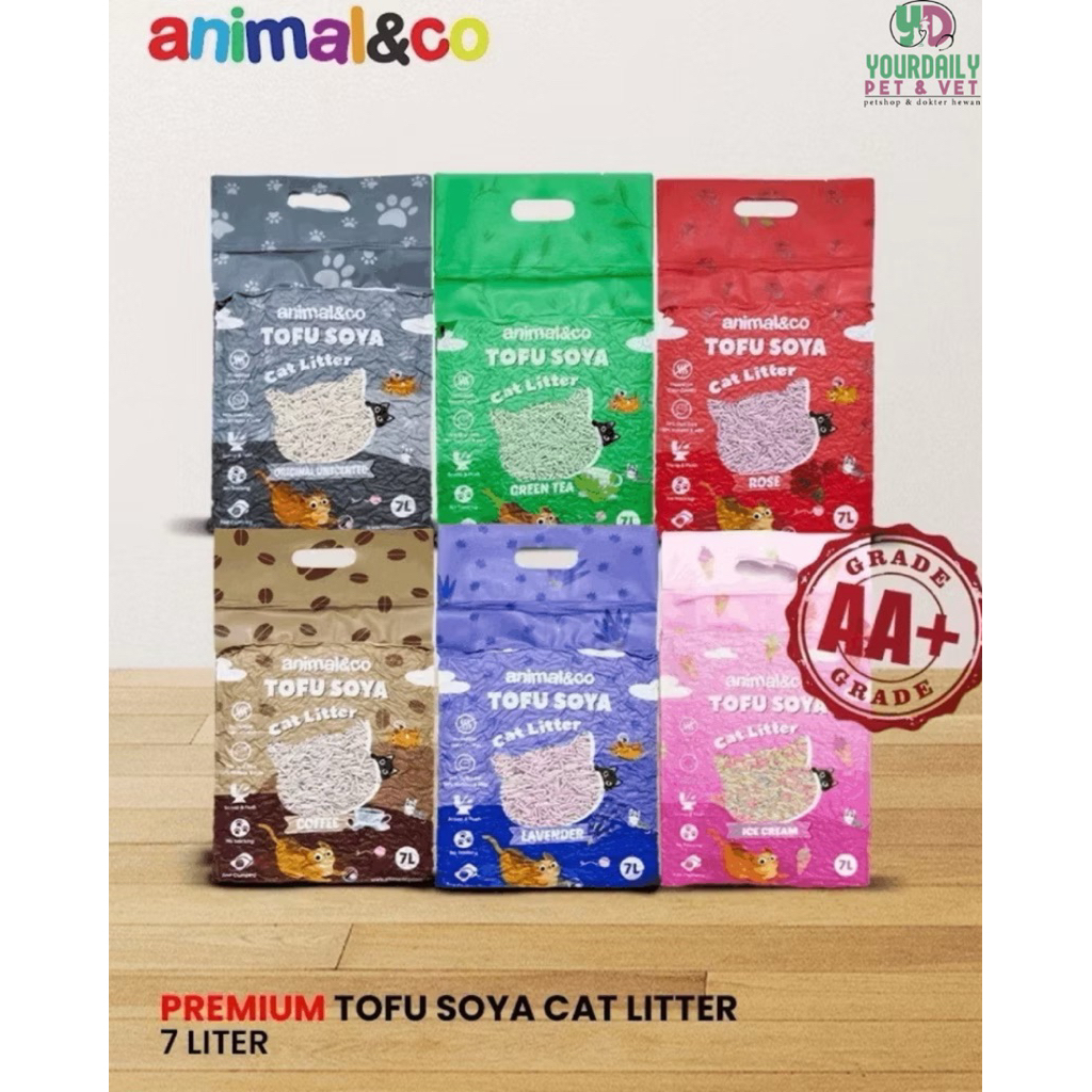 pasir kucing tofu animal&co 7L & aatas tofu 7L