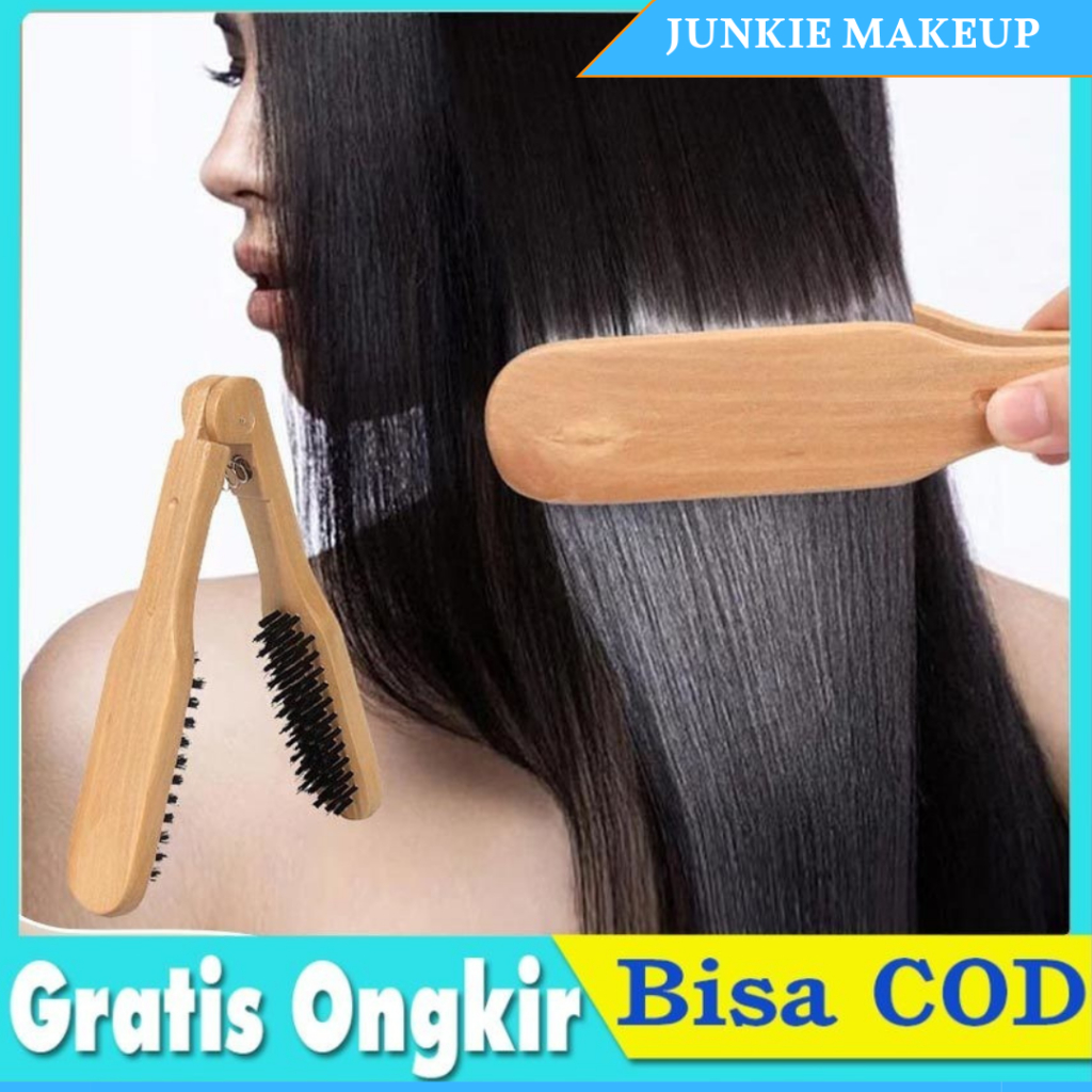 [COD] Sisir Catokan Rambut Kayu Jepit Babylist Pelurus Rambut Tanpa Listrik - Sisir Catok Kayu Amori