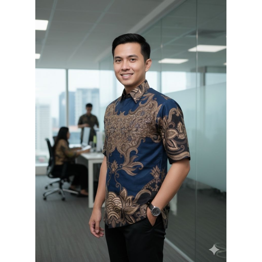 HEM gajah Mada kemeja batik pria lengan pendek