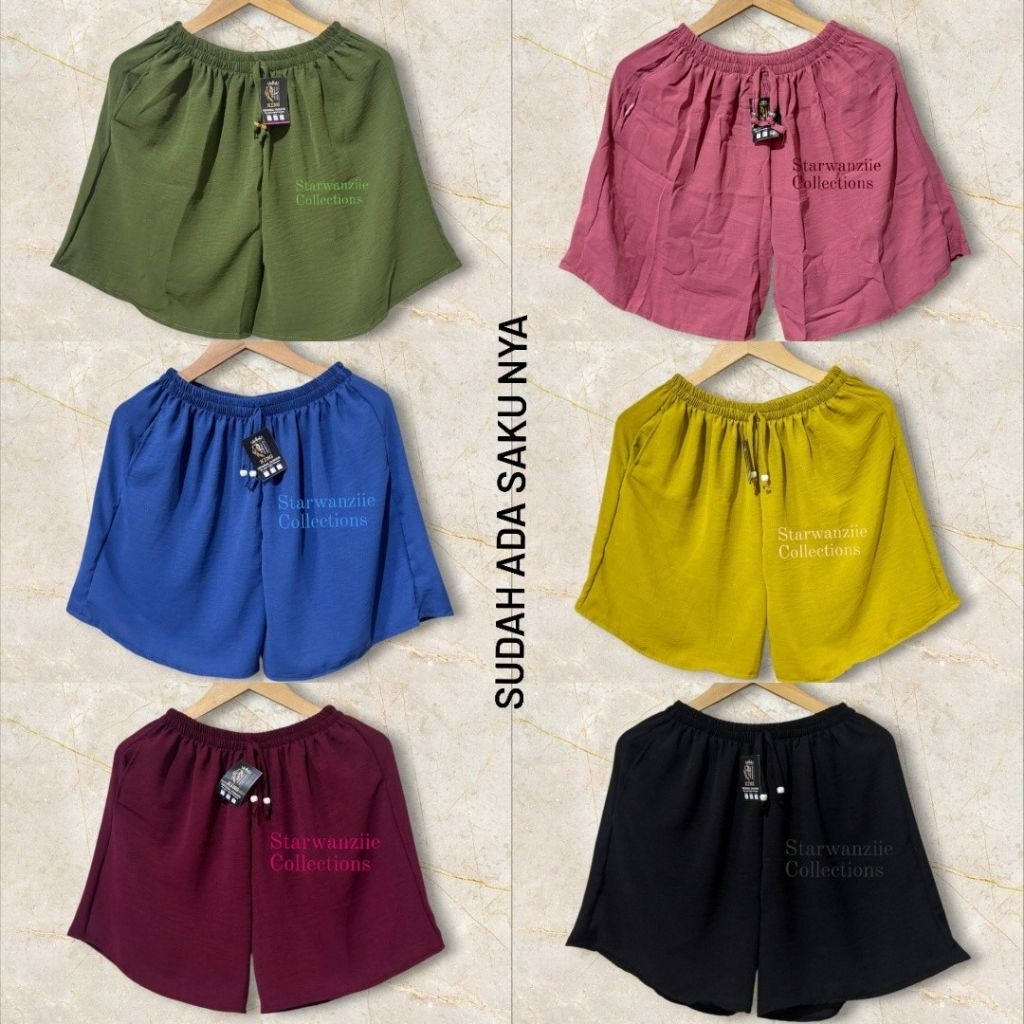 Paket isi 6 pcs || Celana pendek wanita || Hot pants jumbo Bb 40 - 100kg || Celana pendek jumbo