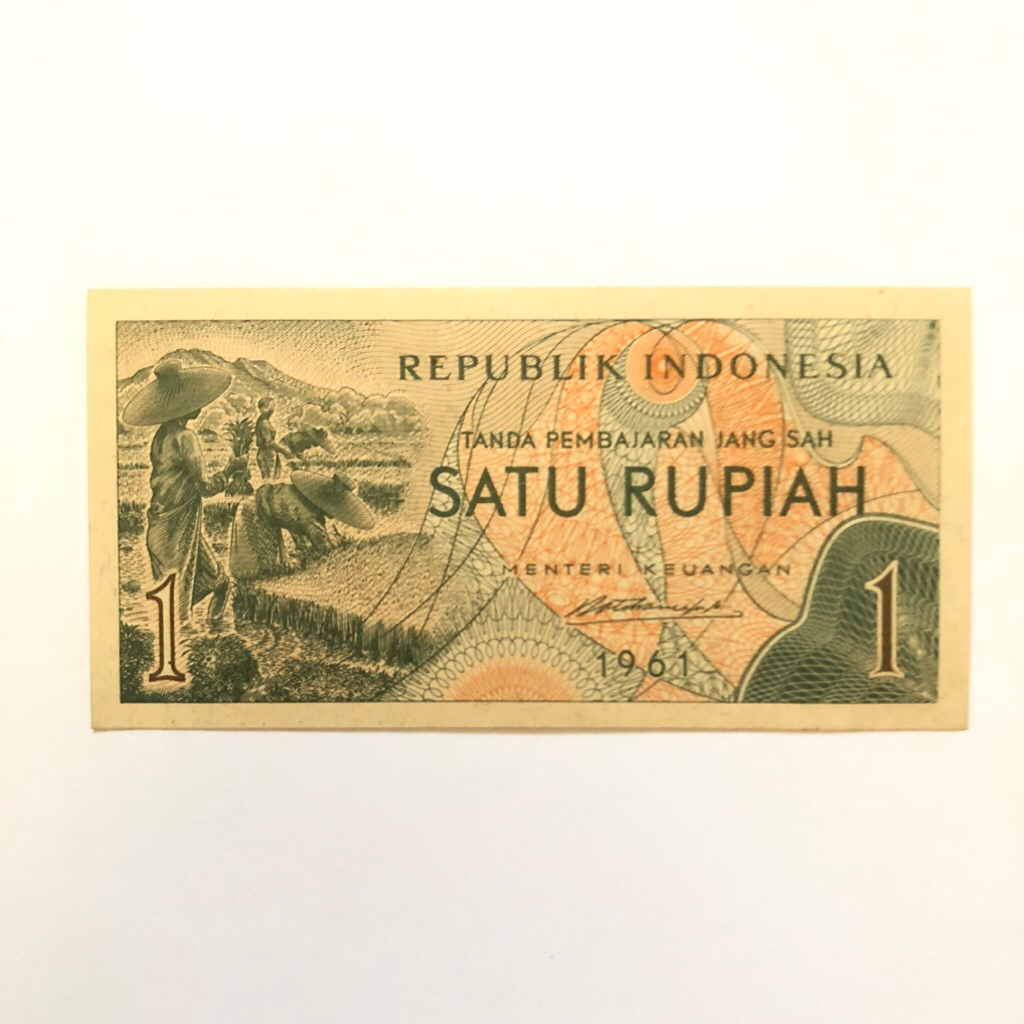 Uang Kertas 1 Rupiah Tahun 1961  Kondisi UNC Original