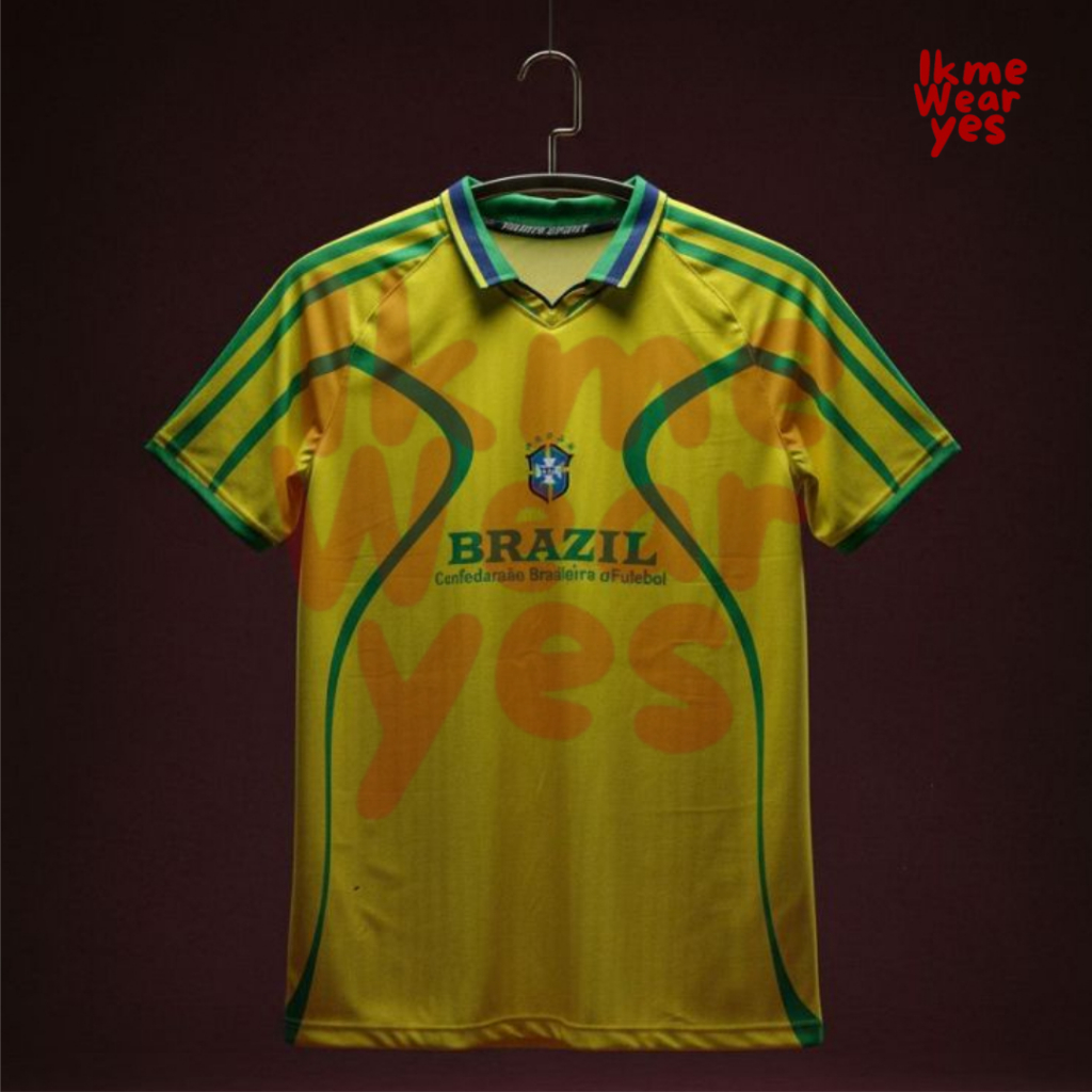 JERSEY BRAZIL VINTAGE // JERSEY RETRO BRAZIL // JERSEY CASUAL BRAZIL FULL PRINTING KAIN PREMIUM