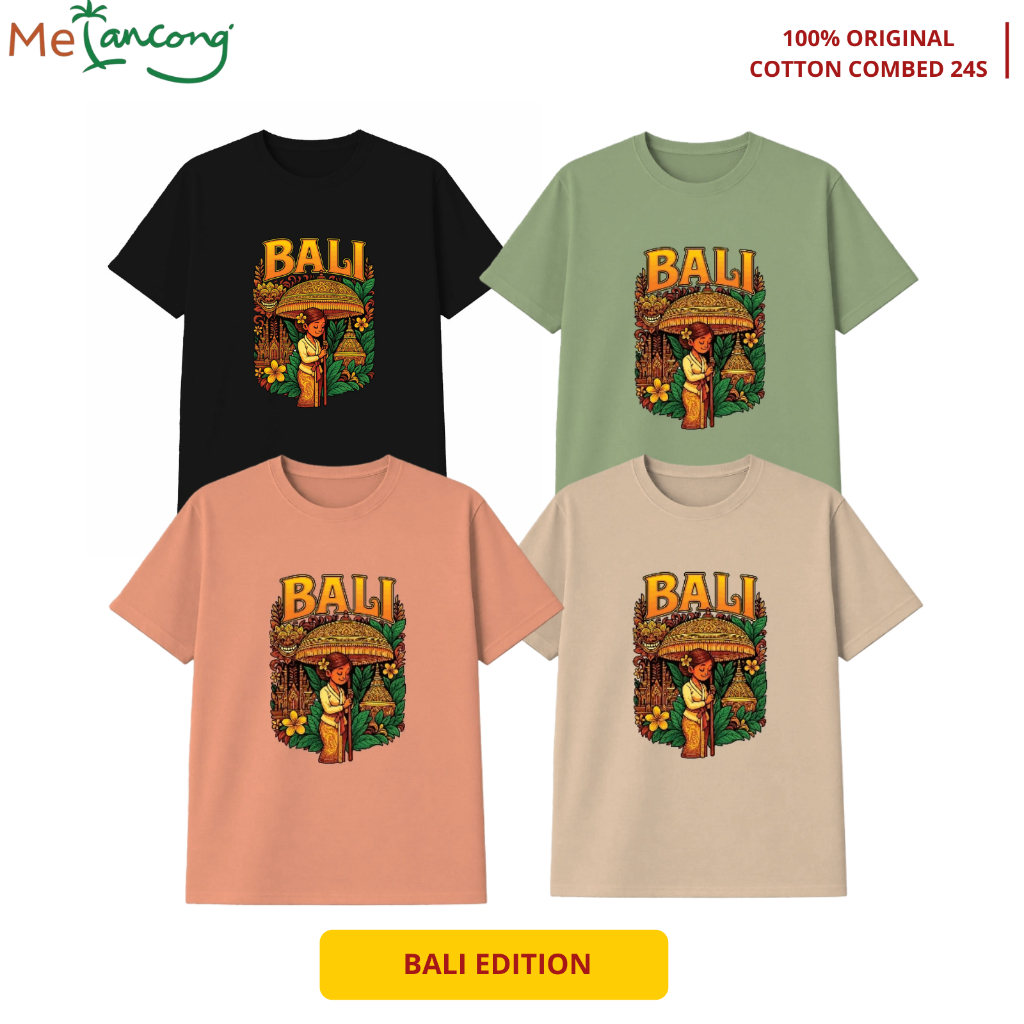 T-shirt Kaos Lengan Pendek Baju Pria Wanita Combed Cowok High Kain Bali KSBL07