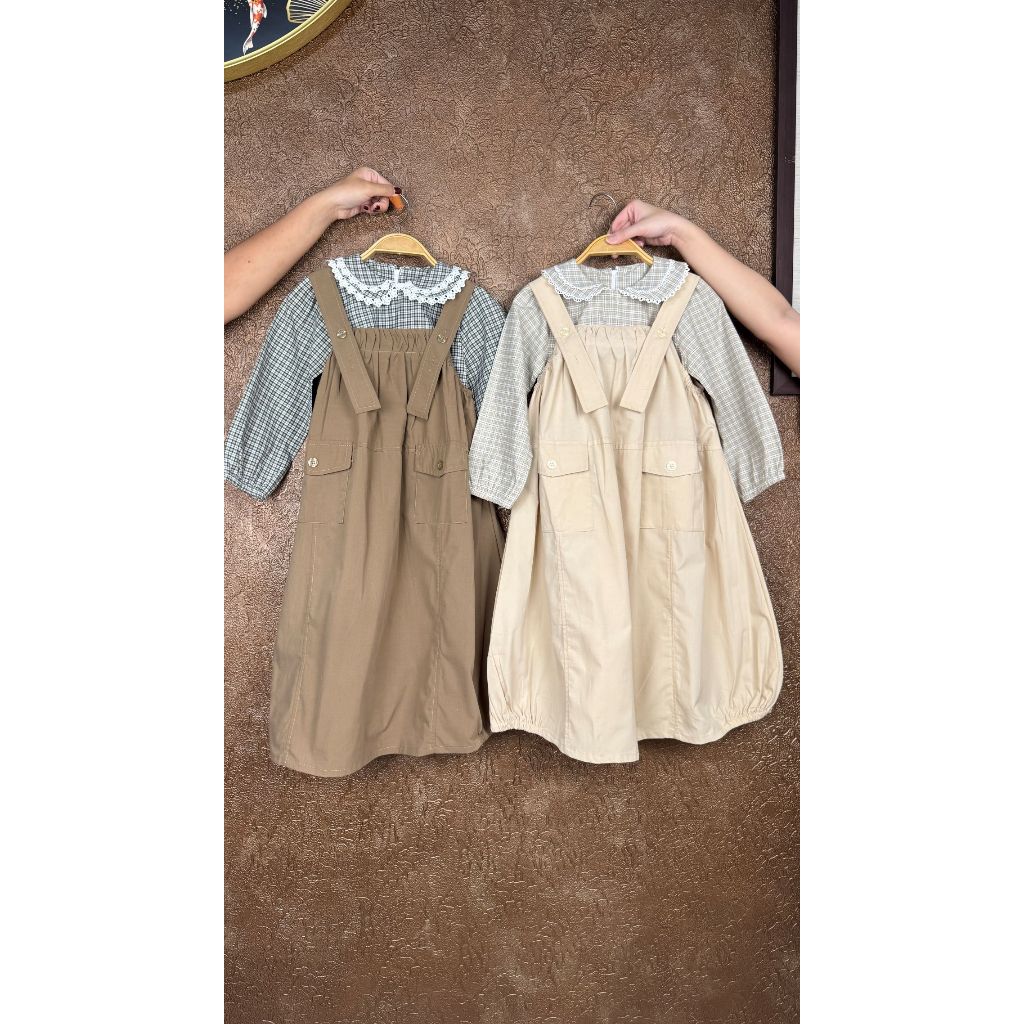 Nikita - 1972 Gamis Overall Anak 3 - 10 Tahun Motif Kotak-Kotak (Inner+Outer)