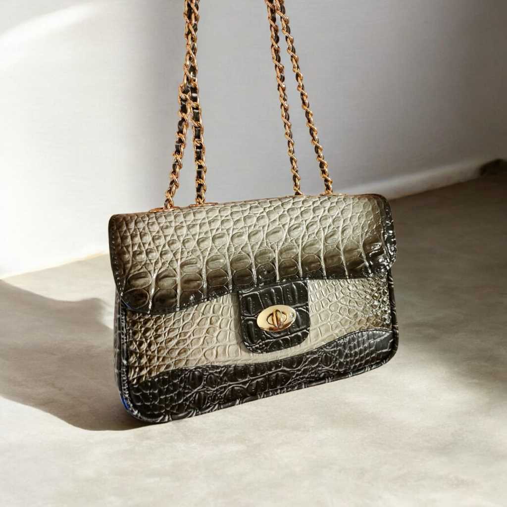 SC SISKA CROCODILE - Tas Wanita Kulit Tas Cewe Selempang Tas Bahu Kulit Asli Merauke