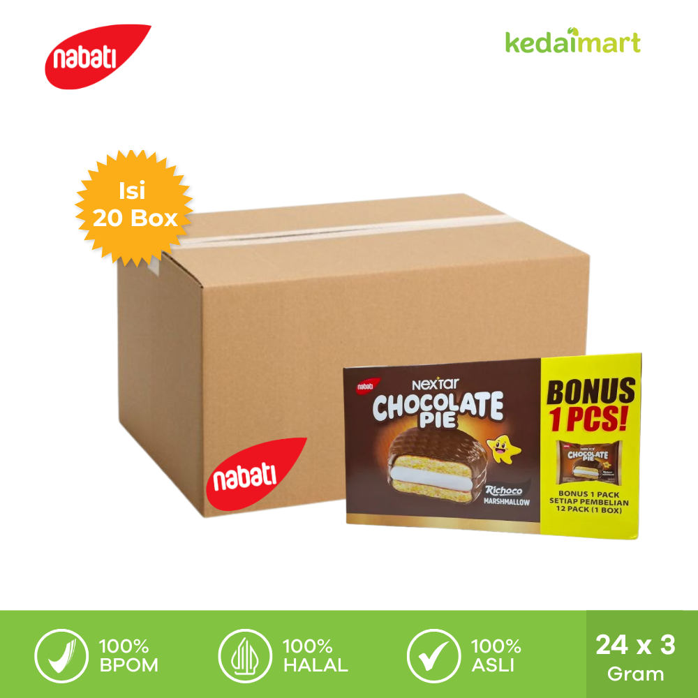 Nextar Choco Pie Richoco 24 Gram Dus Isi 20 Box