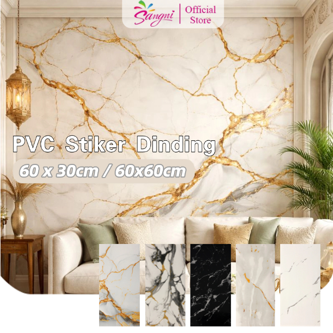 Sangni - Vinyl Marbel Stiker 30x60CM 60X60CM PVC Wallpaper Motif Marmer Granit Tahan Air Anti Air Wa