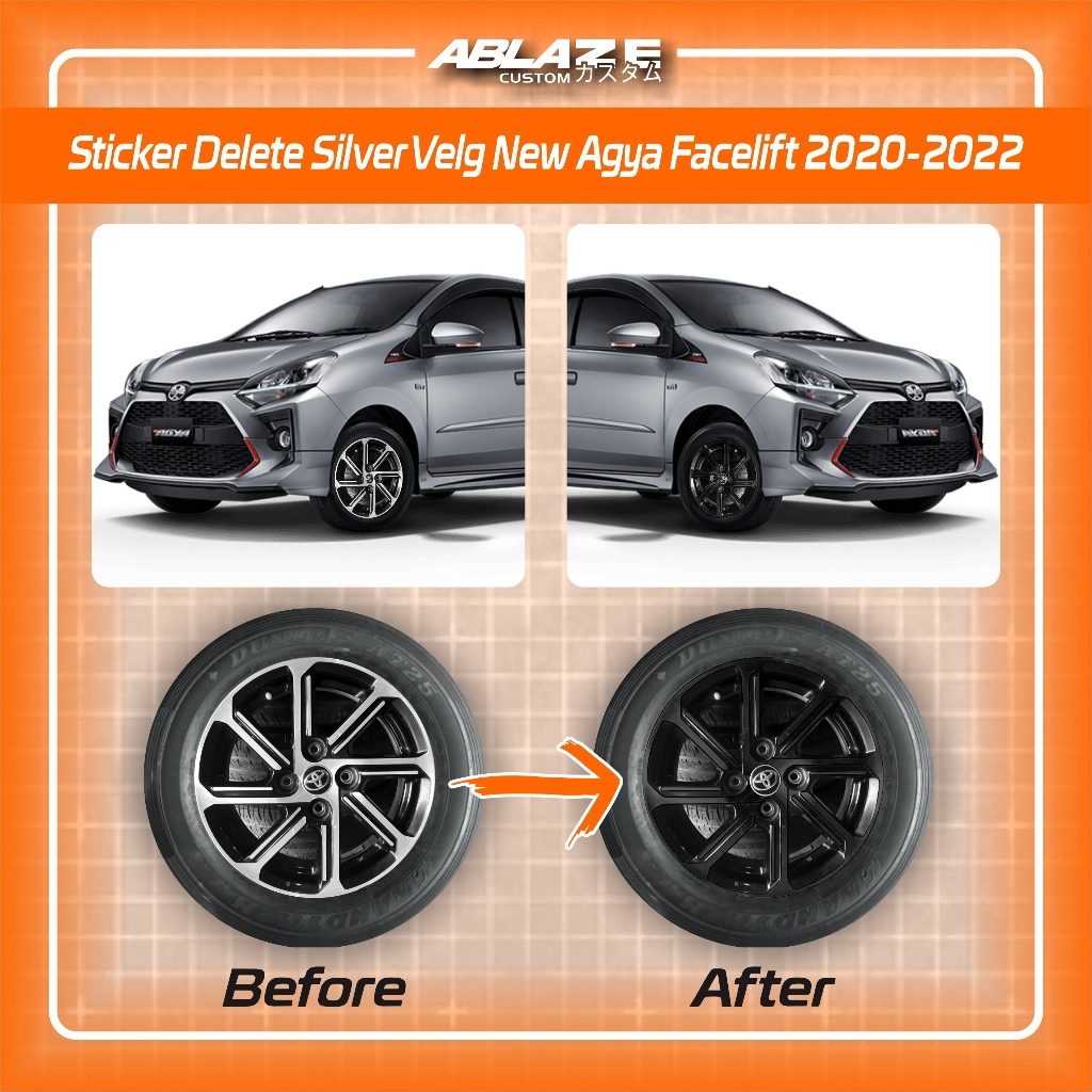 Sticker Delete Silver Velg New Agya Facelift 2020-2022 Ring14