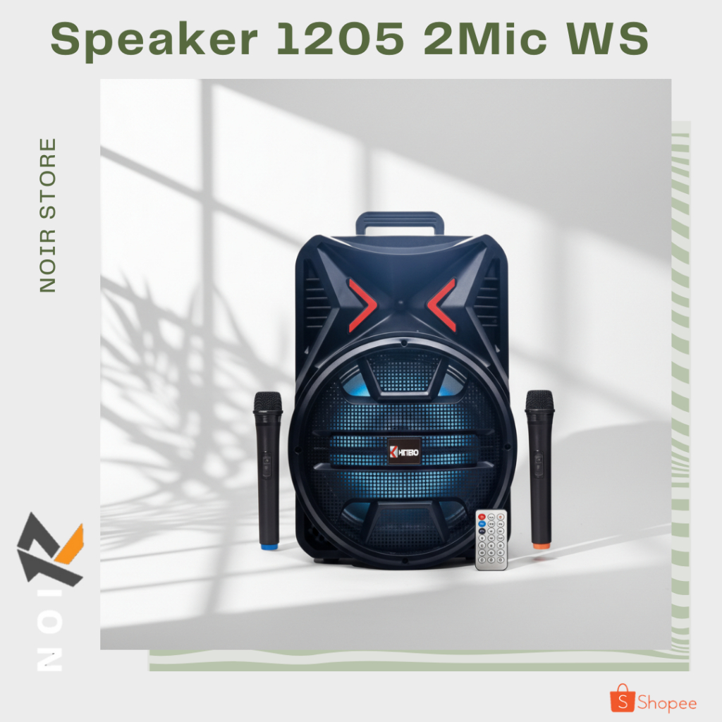 NOIR Speaker QS 1205 WS MKC Kimiso Ukuran 12.8 Inch Variasi 2 Microphone Wireless