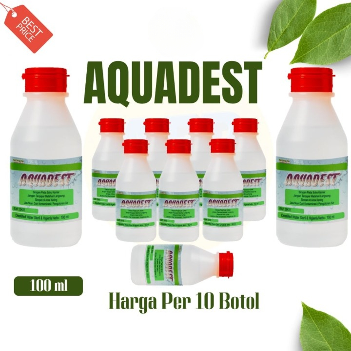 AQUADEST 100ml - Distilled Water 100ML Aquades Air Streril / Akuades 100ML