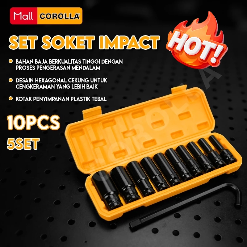 Kunci Socket Corolla Mata Impact 10Pcs / Set Kunci Shock Impact