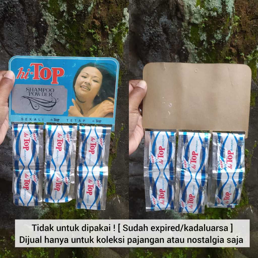 [ TIDAK UNTUK DIPAKAI ] KOLEKSI PRODUK JADUL HI TOP 12 SACHET SHAMPOO HI-TOP TAHUN 1980AN HANYA UNTU