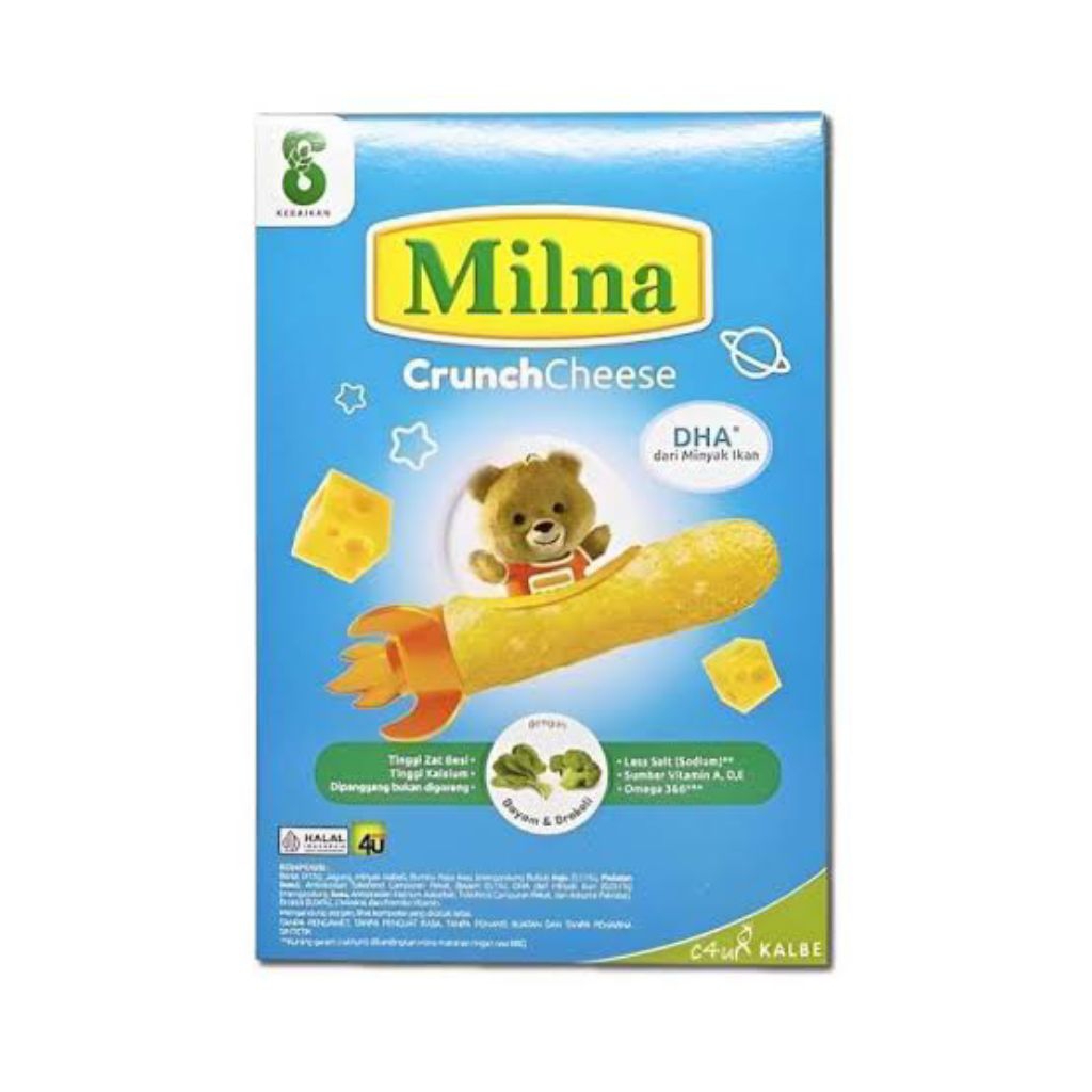 Milna Crunch Cheese 20g - Camilan Bayi 8 Bulan Tanpa Pengawet
