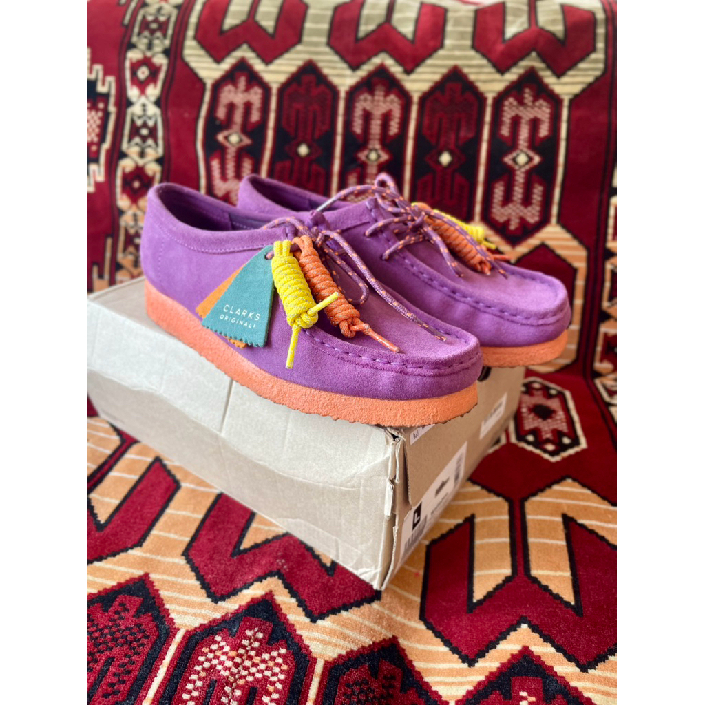 clarks wallabee purple combi original