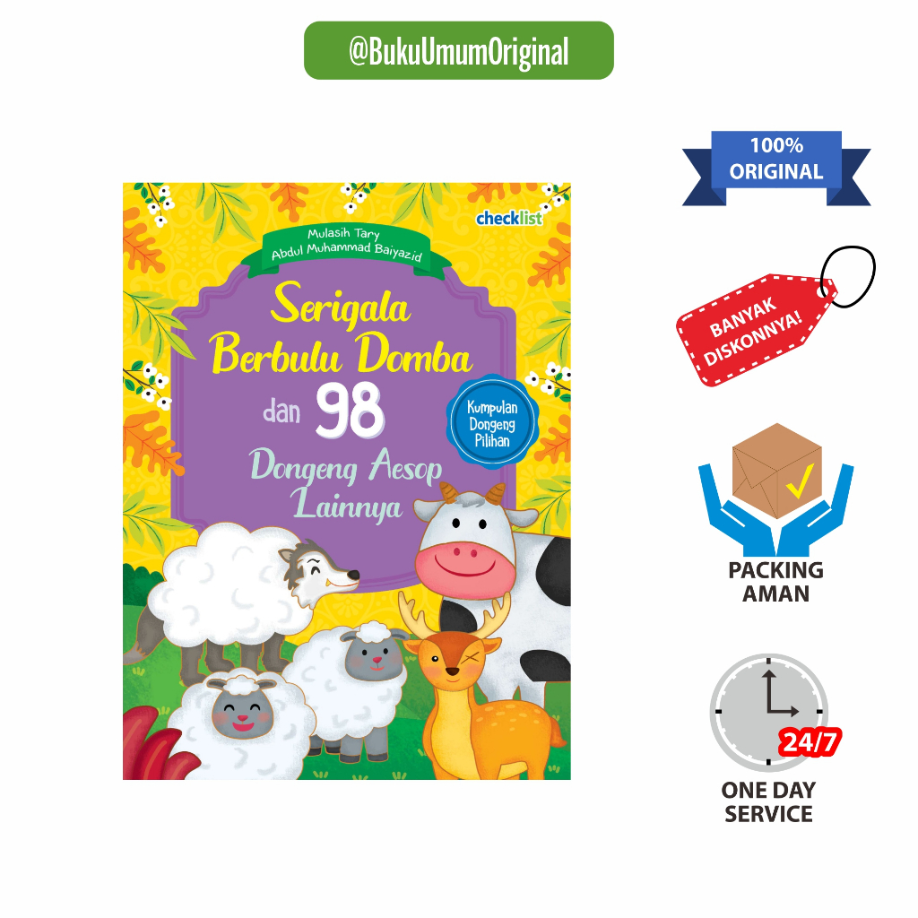 Buku Cerita Anak Serigala Berbulu Domba dan 98 Dongeng Aesop