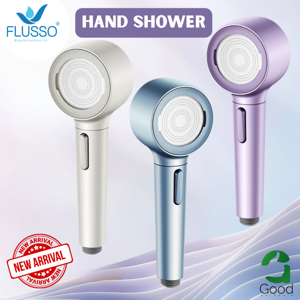 Flusso Hand Shower Mandi Kepala Shower Set Head Shower Kamar Mandi Air Deras