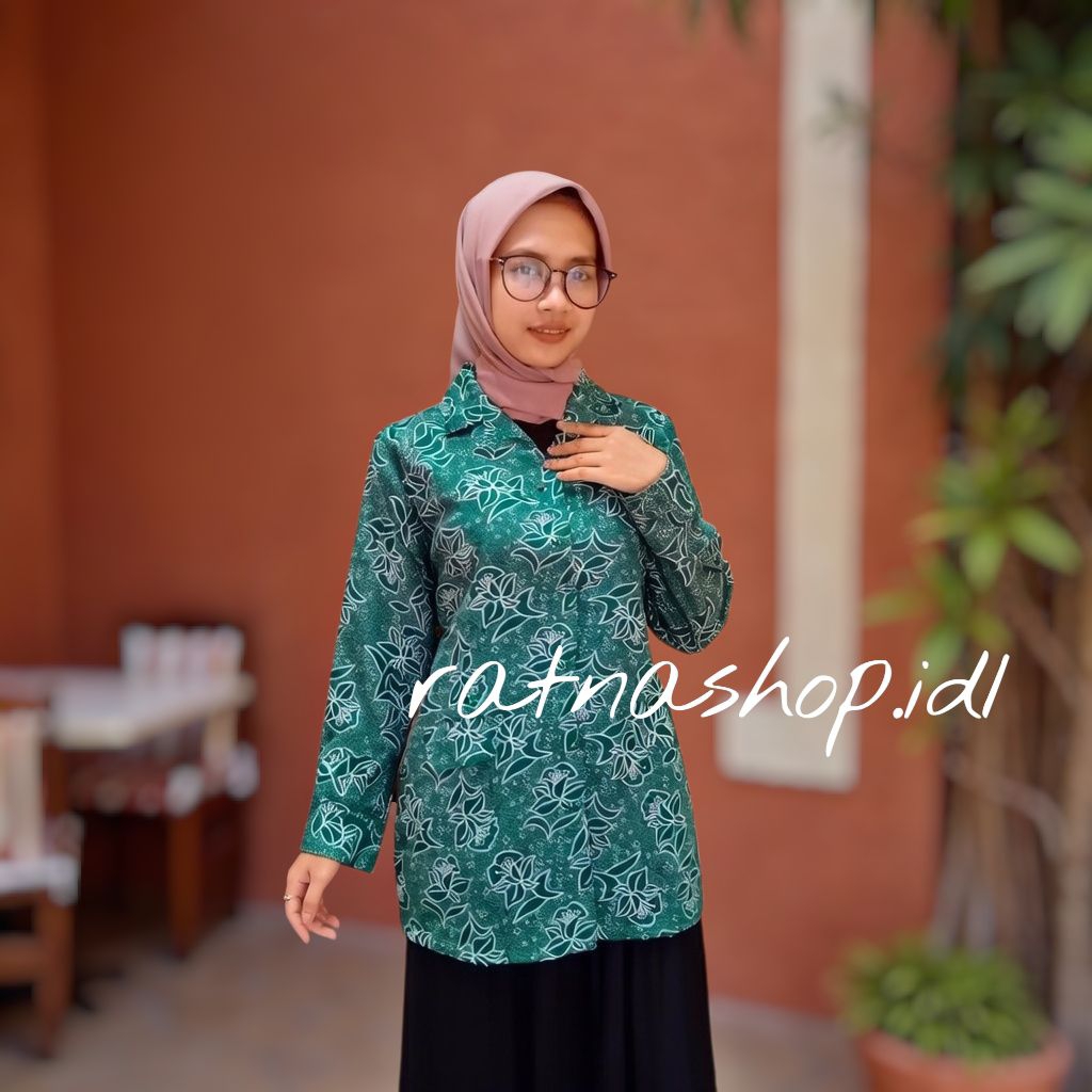 Baju Seragam batik PKK Baju PKK hijau toska Nasional terbaru