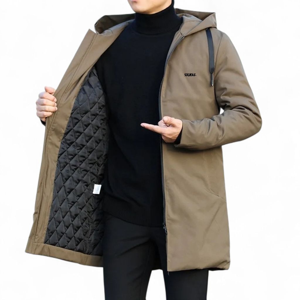 Jaket jubah pria panjang / jaket long coat / Jubah Panjang Musim Dingin Jaket Pria Korea terlaris