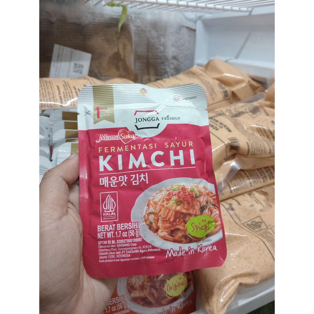 Jongga Kimchi Spicy 50 gram (Mama Suka)-Halal-kimchi pedas