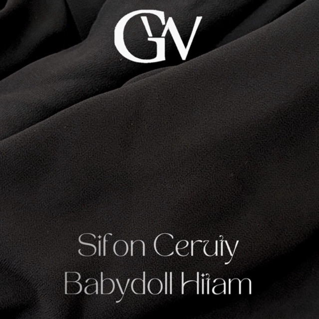 Kain Sifon Ceruty/Ceruti baby doll hitam