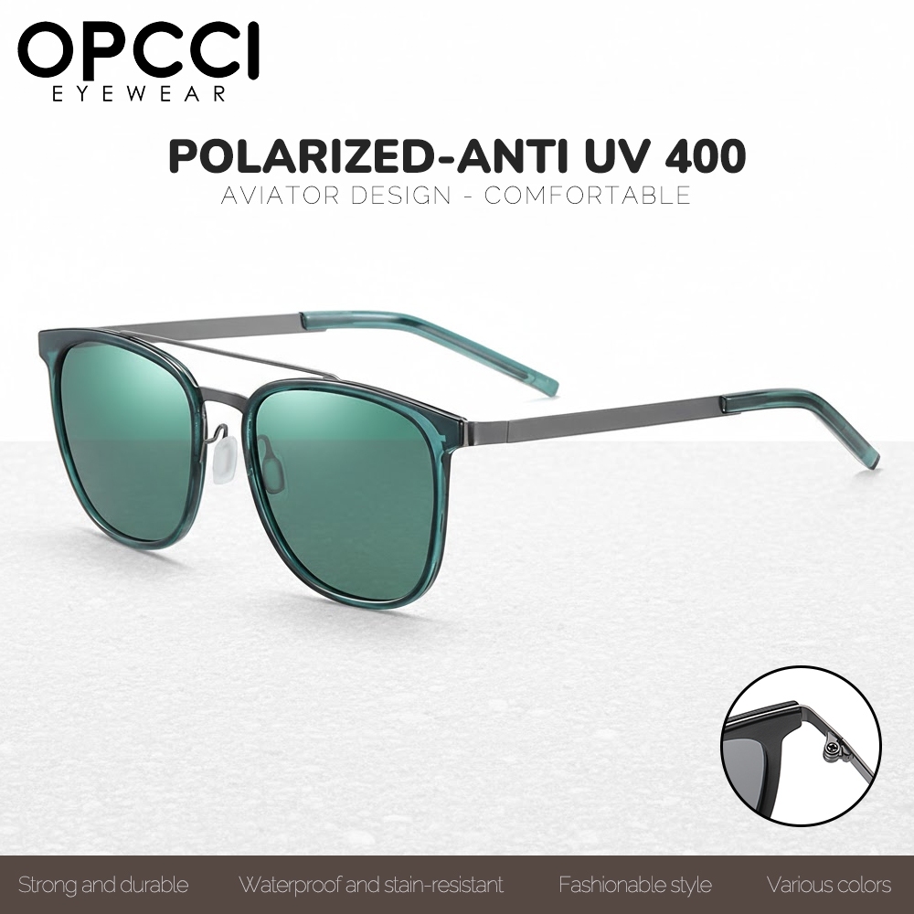 OPCCI Kacamata Hitam Sunglasses Polarized-Anti UV Oval Stylist Trendy Bahan Tr90+Metal Ringan Fashio