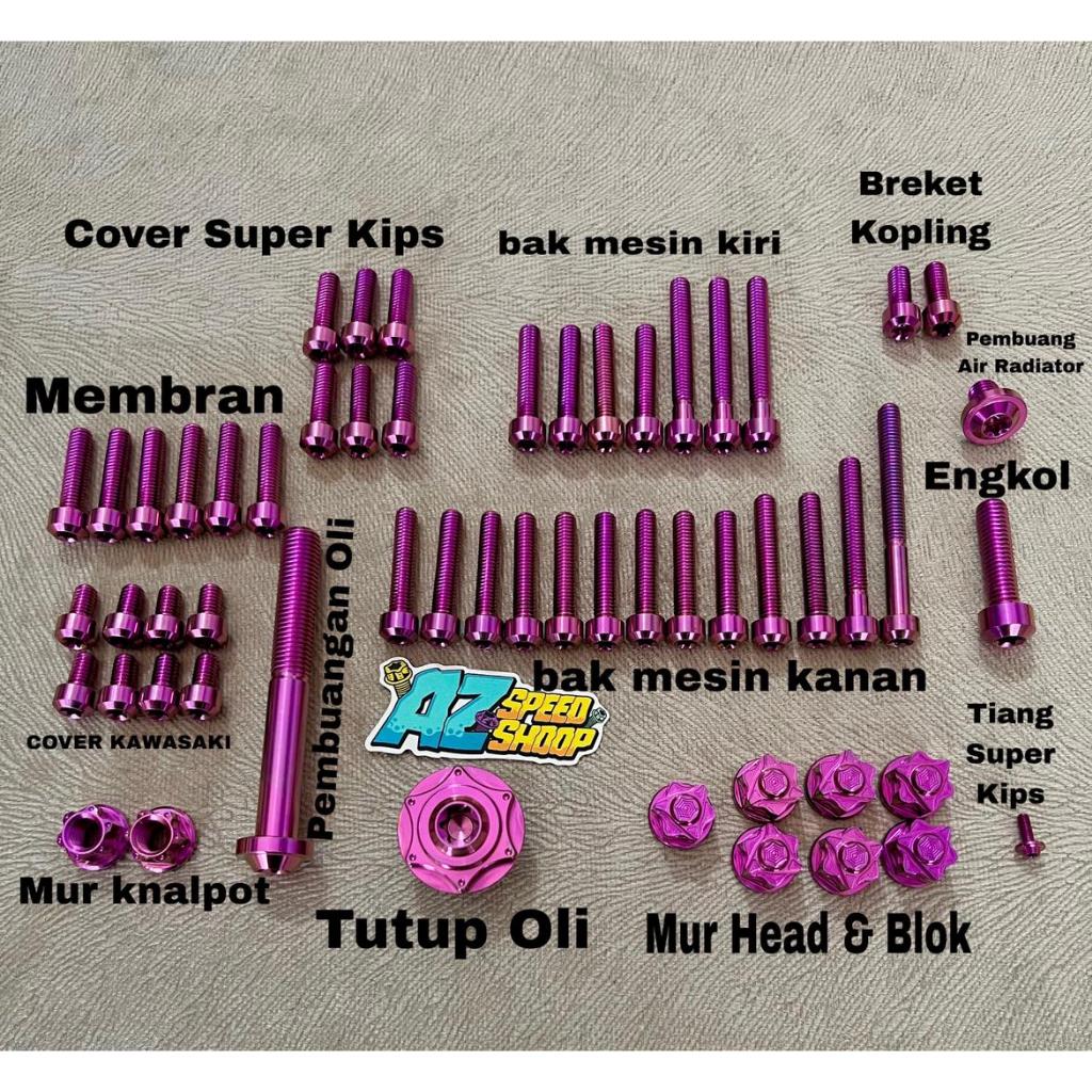 Baut Titanium Fullset Mesin Ninja R SS