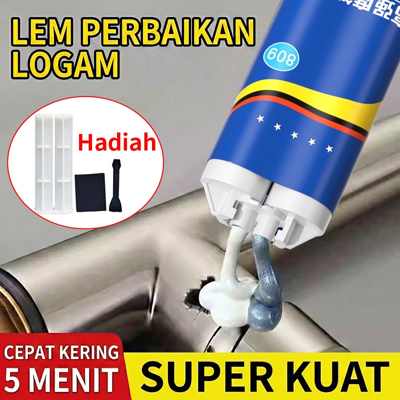 Lem Besi AB Super Kuat Tahan Panas 50ml Lem Epoxy Metal Repair Anti Bocor Knalpot Tangki Bensin Radi