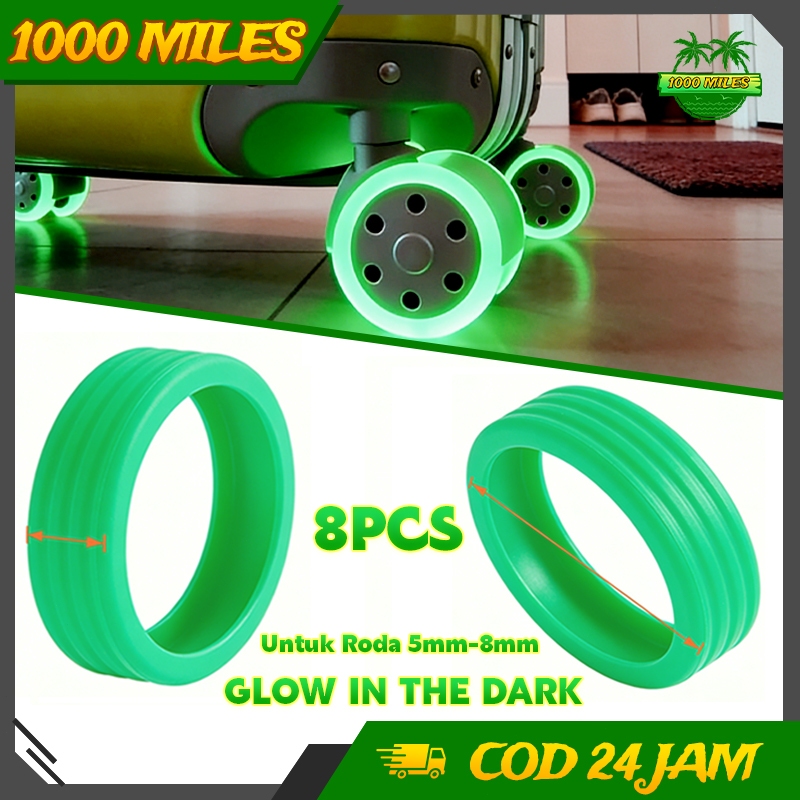 8pcs Glow In The Dark Cover Pelindung Roda Koper Silikon Cover Roda Universal Kursi Kantor Tahan Aus