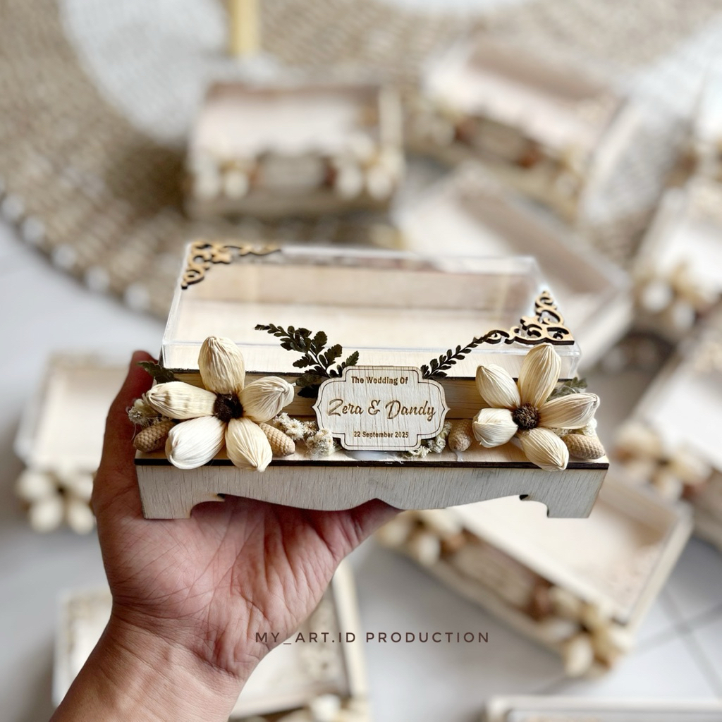 Kotak Uang Mahar Akrilik – Kayu Plywood Rustic - box akrilik - kotak seserahan rustic