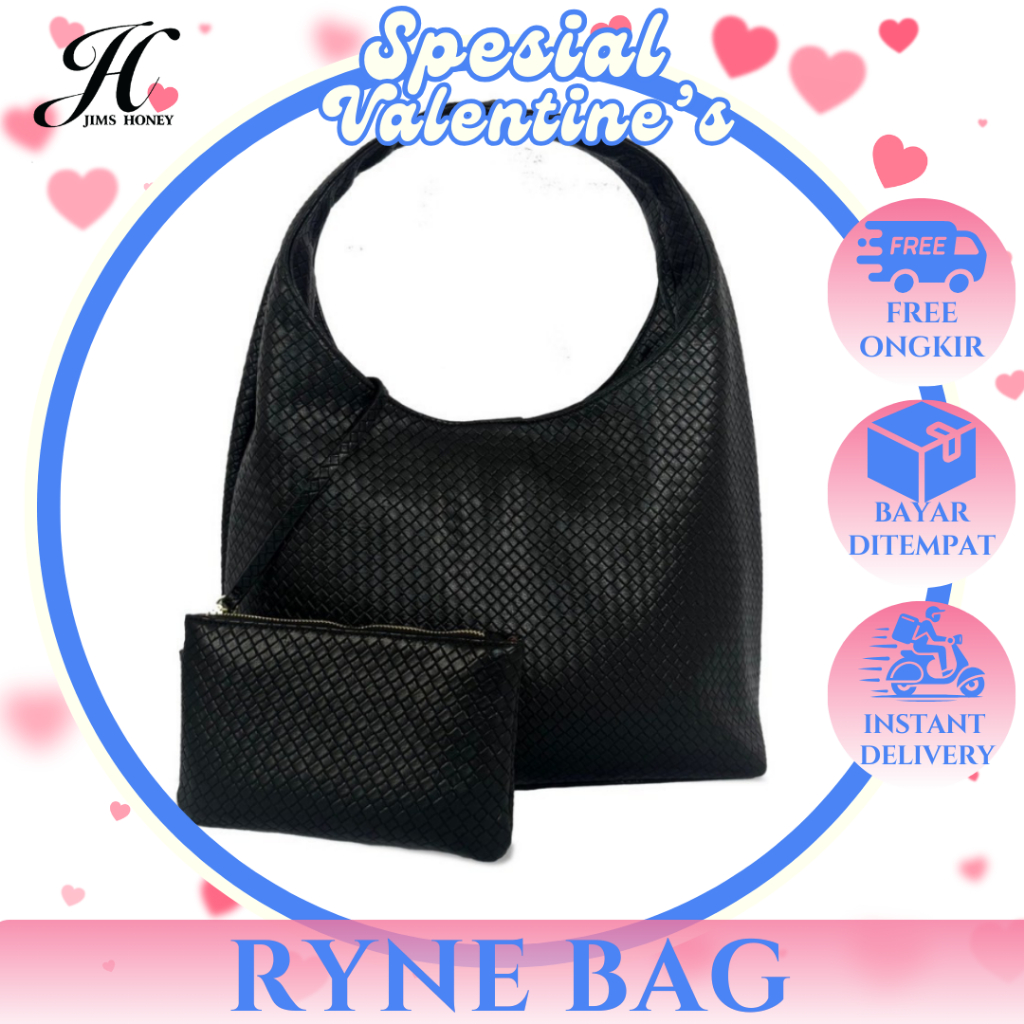 JIMS HONEY - Ryne Bag - Tas Bahu Besar Kuliah Kantor Free Pouch