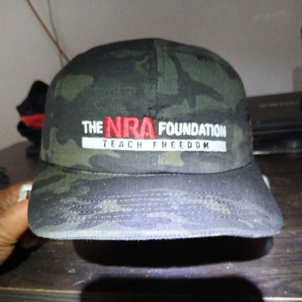 Topi baseball camo army gelap logo bordir NRA second Original allsize stelan Velcro mulus no minus s