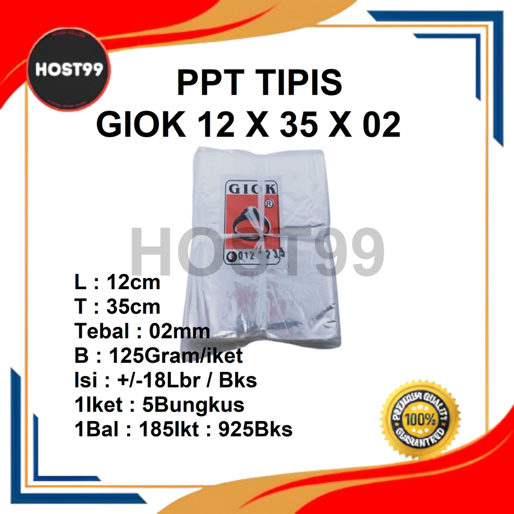 HPL PPT PLASTIK BENING TAHU TEMPE TIPIS GIOK 12X35