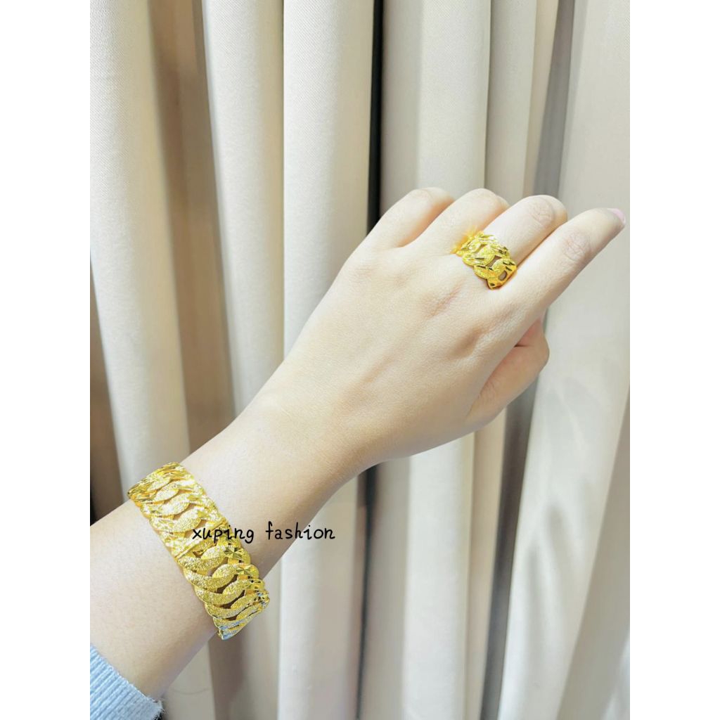 Set gelang bengel cincin Dubay gold mewah