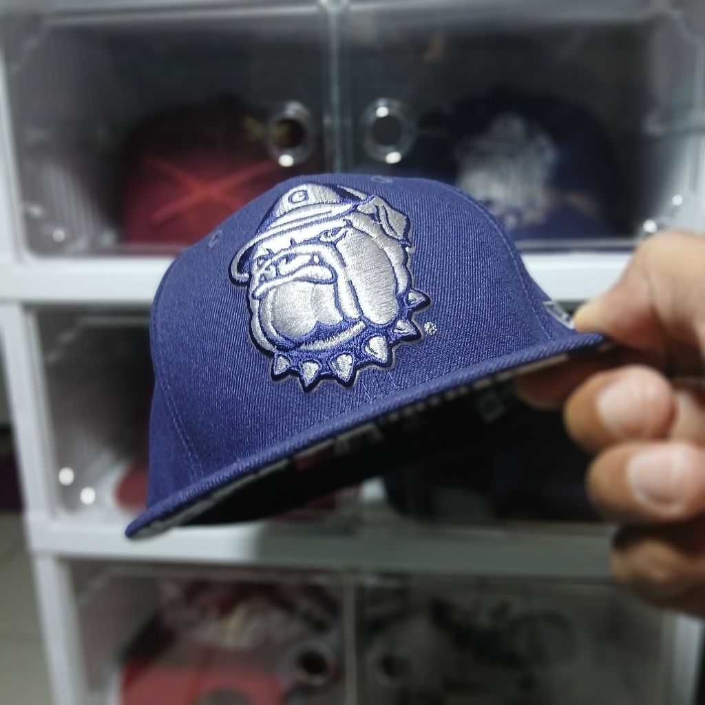 Topi New Era Georgetown Hoyas Navy Snapback Official college athletics team Cap - NEW