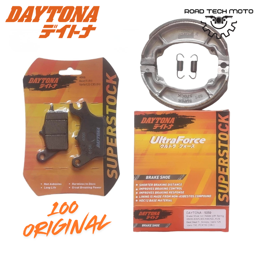 Paket Kampas Rem Depan Belakang DAYTONA Beat Vario 110 125 150 Scoopy Spacy   FI Asli Original