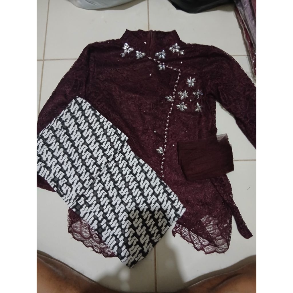 Setelan Kebaya Janggan Anak Kebaya Kartini Kebaya Wisuda Anak SD Usia 5 sampai 12 tahun Free Slendan