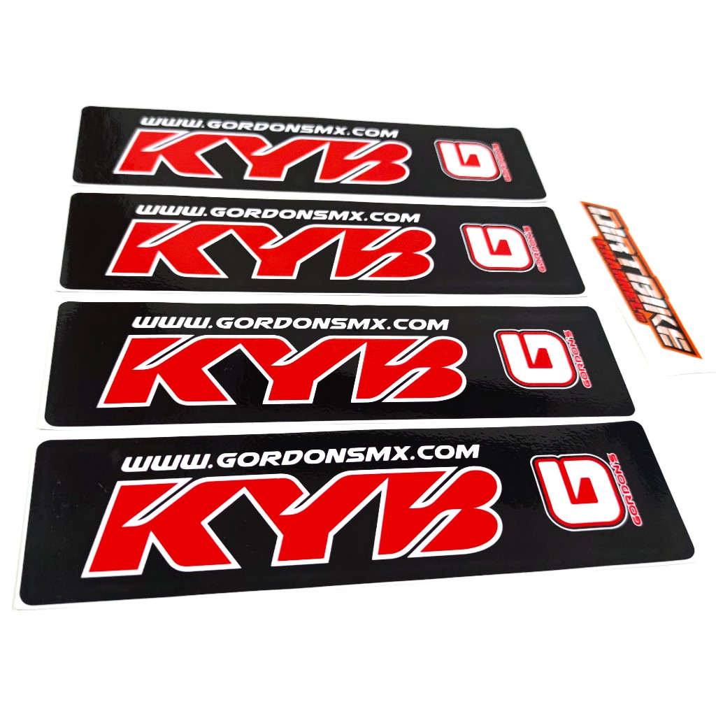 STICKER EMBLEM LOGO KYB GORDONS MX STIKER SHOCK DEPAN USD TELE TRAIL KLX CRF WR KAYABA