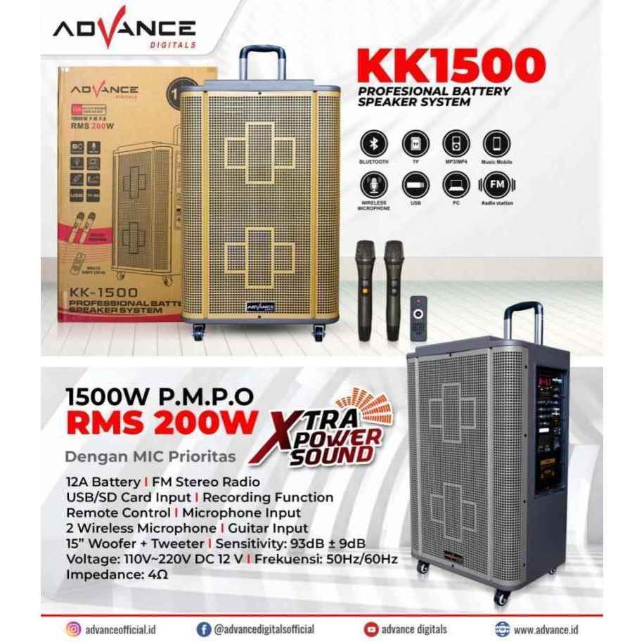 Advance Digitals Speaker Portable K-Series KK-1500 KK1500 Advance