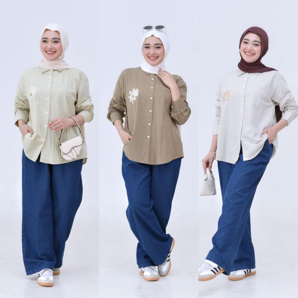 ONESET ZIELA/ONESET JEANS/SETELAN FULL JEANS/SET KEMEJA SOFT JEANS/SET JEANS KULOT JUMBO/