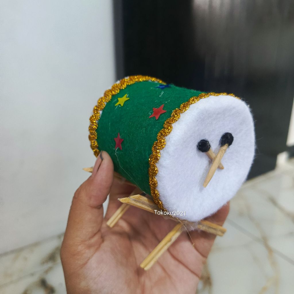 miniatur beduk dari stik es krim ll miniatur bedug mesjid/mushala